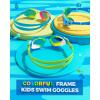 ZIONOR Kids Swim Goggles, G1MINI MIX Vibrant Colorblock Polarized No Leaking Anti Fog Kids Goggles(3-14)(G(blue/White/Green-blue))