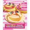 ZIONOR Kids Swim Goggles, G1MINI MIX Vibrant Colorblock Polarized No Leaking Anti Fog Kids Goggles(3-14)(H(white/Red-red))