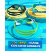 ZIONOR Kids Swim Goggles, G1MINI MIX Vibrant Colorblock Polarized No Leaking Anti Fog Kids Goggles(3-14)(I(black/Blue-gold))