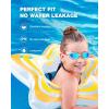 ZIONOR Kids Swim Goggles, G1MINI MIX Vibrant Colorblock Polarized No Leaking Anti Fog Kids Goggles(3-14)(J(white/Red-gold))