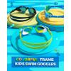 ZIONOR Kids Swim Goggles, G1MINI MIX Vibrant Colorblock Polarized No Leaking Anti Fog Kids Goggles(3-14)(K(black/Blue-blue))