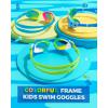 ZIONOR Kids Swim Goggles, G1MINI MIX Vibrant Colorblock Polarized No Leaking Anti Fog Kids Goggles(3-14)(M(blue/Green-blue))