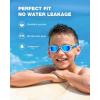 ZIONOR Kids Swim Goggles, G1MINI MIX Vibrant Colorblock Polarized No Leaking Anti Fog Kids Goggles(3-14)(M(blue/Green-blue))