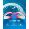 ZIONOR Kids Swim Goggles, G1MINI MIX Vibrant Colorblock Polarized No Leaking Anti Fog Kids Goggles(3-14)(O(allclear/White/Orange-gold))