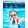 ZIONOR Kids Swim Goggles, G1MINI SE Anti-Fog Swimming Goggles for Kid Child 6-14(A2 (Clear Lens – Blackwhite))