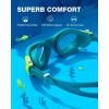 ZIONOR Kids Swim Goggles, G1MINI SE Anti-Fog Swimming Goggles for Kid Child 6-14(A5 (Clear Lens – Greengreen))