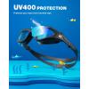 ZIONOR Kids Swim Goggles, G1MINI SE Anti-Fog Swimming Goggles for Kid Child 6-14(A8 (Clear Blue Lens – Allblack))