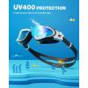 ZIONOR Kids Swim Goggles, G1MINI SE Anti-Fog Swimming Goggles for Kid Child 6-14(B2 Clear Blue Lens – Blackwhite)