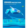 ZIONOR Kids Swim Goggles, G1MINI SE Anti-Fog Swimming Goggles for Kid Child 6-14(B6 (Lightblue-gold))