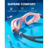 ZIONOR Kids Swim Goggles, G1MINI SE Anti-Fog Swimming Goggles for Kid Child 6-14(B7 (Red Lens – Pink))