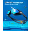 ZIONOR Kids Swim Goggles, G1MINI SE Anti-Fog Swimming Goggles for Kid Child 6-14(B9 (Allblack-gold))