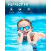 ZIONOR Kids Swim Goggles, G1MINI SE Anti-Fog Swimming Goggles for Kid Child 6-14(C1 (Gold Lens – Blackwhite))