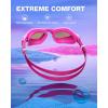 ZIONOR Kids Swim Goggles, G1MINI Ultra Photochromic Polarized Swimming Goggles Boys Girls(A0 (Rose  Polarized + Photochromic  None-metal Frame))