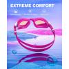 ZIONOR Kids Swim Goggles, G1MINI Ultra Photochromic Polarized Swimming Goggles Boys Girls(A1(rose  Polarized + Photochromic  Metal Frame))