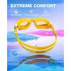ZIONOR Kids Swim Goggles, G1MINI Ultra Photochromic Polarized Swimming Goggles Boys Girls(A4 (Gold  Polarized + Photochromic))