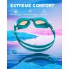 ZIONOR Kids Swim Goggles, G1MINI Ultra Photochromic Polarized Swimming Goggles Boys Girls(A5 (Green  Polarized + Photochromic))