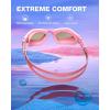 ZIONOR Kids Swim Goggles, G1MINI Ultra Photochromic Polarized Swimming Goggles Boys Girls(A5 (Pink  Polarized + Photochromic  None-metal Frame))