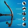 ZIONOR Snorkel Lap Swimming Swimmer Training Diving Snorkeling Comfortable Mouthpiece One-Way Purge Valve for Pool Open Water(A-T1 Swim Snorkel-Black)