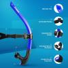 ZIONOR Snorkel Lap Swimming Swimmer Training Diving Snorkeling Comfortable Mouthpiece One-Way Purge Valve for Pool Open Water(B-T1 Swim Snorkel-Blue)