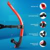 ZIONOR Snorkel Lap Swimming Swimmer Training Diving Snorkeling Comfortable Mouthpiece One-Way Purge Valve for Pool Open Water(C-T1 Swim Snorkel-Red)
