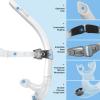 ZIONOR Snorkel Lap Swimming Swimmer Training Diving Snorkeling Comfortable Mouthpiece One-Way Purge Valve for Pool Open Water(T1 Swim Snorkel-White)