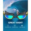 ZIONOR Swim Goggles, G1 MAX Polarized Anti-Fog Swimming Goggles for Men Women(A6 (Polarized + Mirror Gold))