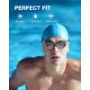 ZIONOR Swim Goggles, G1 SE Swimming Goggles Anti-Fog for Adult Men Women(A0-clear Lens Black White Frame)
