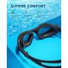 ZIONOR Swim Goggles, G1 SE Swimming Goggles Anti-Fog for Adult Men Women(A2-smoke Lens Allblack Frame)