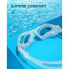 ZIONOR Swim Goggles, G1 SE Swimming Goggles Anti-Fog for Adult Men Women(A6-gold Lens Clear Frame)