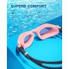 ZIONOR Swim Goggles, G1 SE Swimming Goggles Anti-Fog for Adult Men Women(A9-clearrevopurple Lens Pink Frame)