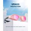ZIONOR Swim Goggles, G1 SE Swimming Goggles Anti-Fog for Adult Men Women(A9-clearrevopurple Lens Pink Frame)