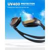 ZIONOR Swim Goggles, G1 SE Swimming Goggles Anti-Fog for Adult Men Women(B1-amber Lens Black Frame)