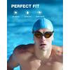 ZIONOR Swim Goggles, G1 SE Swimming Goggles Anti-Fog for Adult Men Women(B1-amber Lens Black Frame)