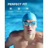 ZIONOR Swim Goggles, G1 SE Swimming Goggles Anti-Fog for Adult Men Women(B3-clear Lens Blue Frame)