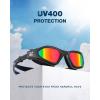 ZIONOR Swim Goggles, G1 SE Swimming Goggles Anti-Fog for Adult Men Women(B4-red Lens Allblack Frame)