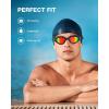 ZIONOR Swim Goggles, G1 SE Swimming Goggles Anti-Fog for Adult Men Women(B4-red Lens Allblack Frame)