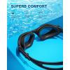 ZIONOR Swim Goggles, G1 SE Swimming Goggles Anti-Fog for Adult Men Women(B5-silver Lens Allblack Frame)