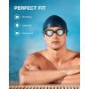 ZIONOR Swim Goggles, G1 SE Swimming Goggles Anti-Fog for Adult Men Women(B5-silver Lens Allblack Frame)