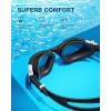 ZIONOR Swim Goggles, G1 SE Swimming Goggles Anti-Fog for Adult Men Women(B6-gold Lens Black White Frame)