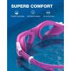 ZIONOR Swim Goggles, G1 SE Swimming Goggles Anti-Fog for Adult Men Women(B7-clear Lens Rose Frame)