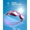 ZIONOR Swim Goggles, G1 SE Swimming Goggles Anti-Fog for Adult Men Women(B7-clear Lens Rose Frame)