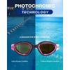 ZIONOR Swim Goggles, G1 Ultra Photochromic Polarized Swimming Goggles Men Women(A5 (Pink  Polarized + Photochromic))