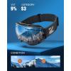 ZIONOR X Ski Goggles – OTG Snowboard Goggles Detachable Lens for Men Women Adult(A0-vlt 9% Blackframe Silverlens)