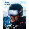 ZIONOR X Ski Goggles – OTG Snowboard Goggles Detachable Lens for Men Women Adult(A0-vlt 9% Blackframe Silverlens)