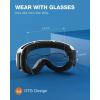 ZIONOR X Ski Goggles – OTG Snowboard Goggles Detachable Lens for Men Women Adult(A1-vlt 22% White Frame Blue Lens)