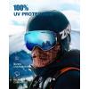 ZIONOR X Ski Goggles – OTG Snowboard Goggles Detachable Lens for Men Women Adult(A1-vlt 22% White Frame Blue Lens)