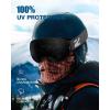 ZIONOR X Ski Goggles – OTG Snowboard Goggles Detachable Lens for Men Women Adult(A2-vlt 13% Blackframe Blacklens)