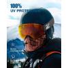 ZIONOR X Ski Goggles – OTG Snowboard Goggles Detachable Lens for Men Women Adult(A5-vlt 21% Black Frame Red Lens)