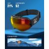 ZIONOR X Ski Goggles – OTG Snowboard Goggles Detachable Lens for Men Women Adult(A5-vlt 21% Black Frame Red Lens)