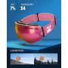 ZIONOR X Ski Goggles – OTG Snowboard Goggles Detachable Lens for Men Women Adult(A6-vlt 7% Pinkframe Pinklens)